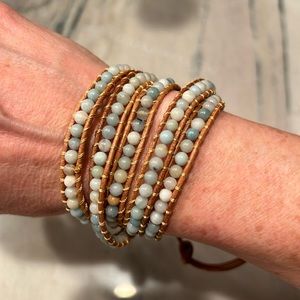 Boho leather wrap bracelet